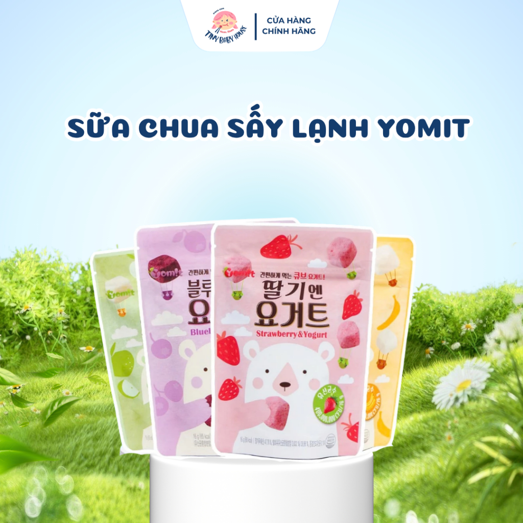 CHÍNH HÃNG NHẬP KHẨU - Sữa Chua Sấy Lạnh và Phô Mai Sấy Lạnh Hàn Quốc Yomit 16g, Sữa Chua Sấy Lạnh Cho Bé Từ 6th Ăn Dặm
