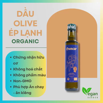 Dầu Ôliu OLive Ép lạnh Organic nguyên chất 250ml Crudolio Ăn Dặm - Dầu Thực Vật - Ăn Kiêng - Ăn Thực Dưỡng Vegangarden