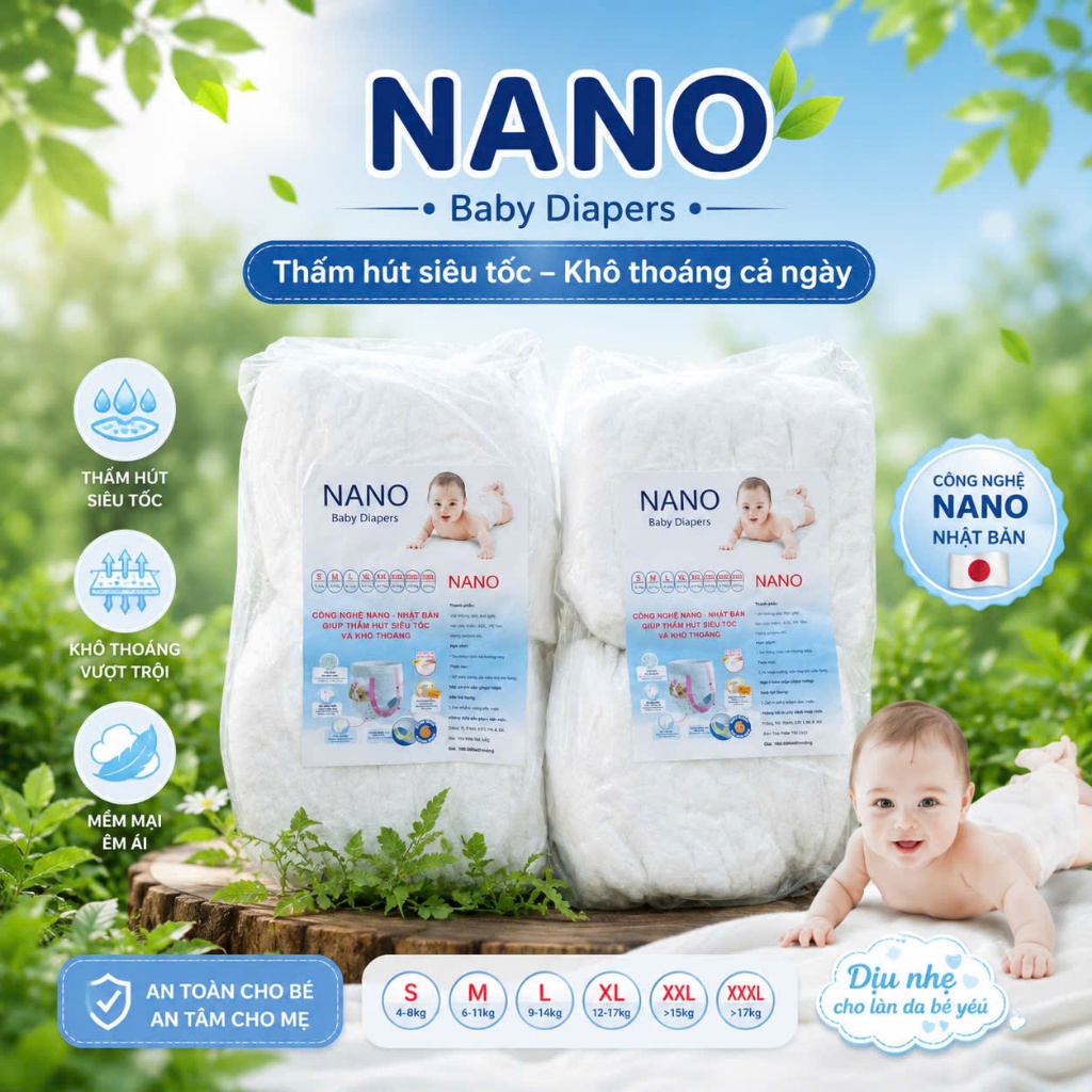Combo 50/100Miếng Bỉm Quần Trẻ Em HIPGIGA Thấm Hút Mềm Mại Khô Thoáng - Tã Quần Cho Bé Size M-4XL