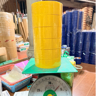 Băng keo-Băng dính màu 200 yard-180mét, cây nặng 3,5kg gồm 6 cuộn dùng để dán thùng carton đóng hàng