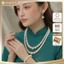 N972 bộ vòng cổ ngọc nhân tạo 4 món , vòng tay ngọc , bông tai ngọc ,chuỗi hạt ngọc