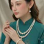 N972 bộ vòng cổ ngọc nhân tạo 4 món , vòng tay ngọc , bông tai ngọc ,chuỗi hạt ngọc