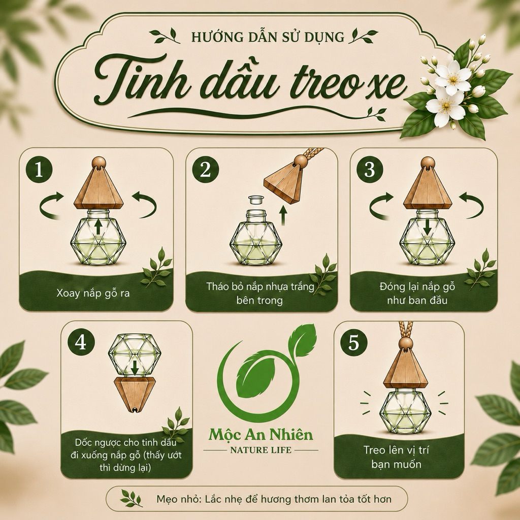 Tinh Dầu Treo Xe Ôtô, Tủ Quần Áo, Treo Thơm Phòng Mộc An Nhiên - 21 mùi hương