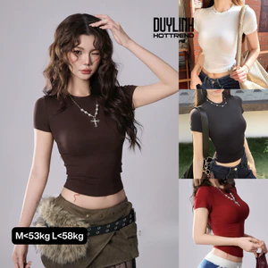 Áo thun nữ ôm body DuyLinh Áo nữ basic ngắn tay cổ tròn nhiều màu dễ phối đồ vải mềm mại C30