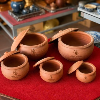 Niêu Đất, Nồi Đất Nấu Cơm, Kho Cá Không Tráng Men, Niêu,Nồi Đất Phù Lãng Hàng Thủ Công Vuốt Tay