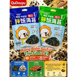 Rong Biển Trộn Cơm 2 Vị 128gram 10 Gói Bên Trong BBQ & Nguyên Vị Siêu Ngon Tiện Lợi Cho Dân Văn Phòng Học Sinh