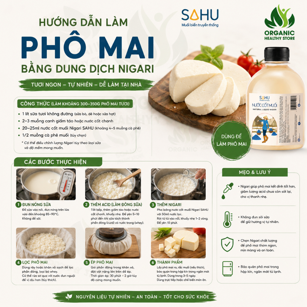 Nước cốt muối Sahu - dung dịch Nigari dùng làm đậu phụ, phô mai tươi 500ml
