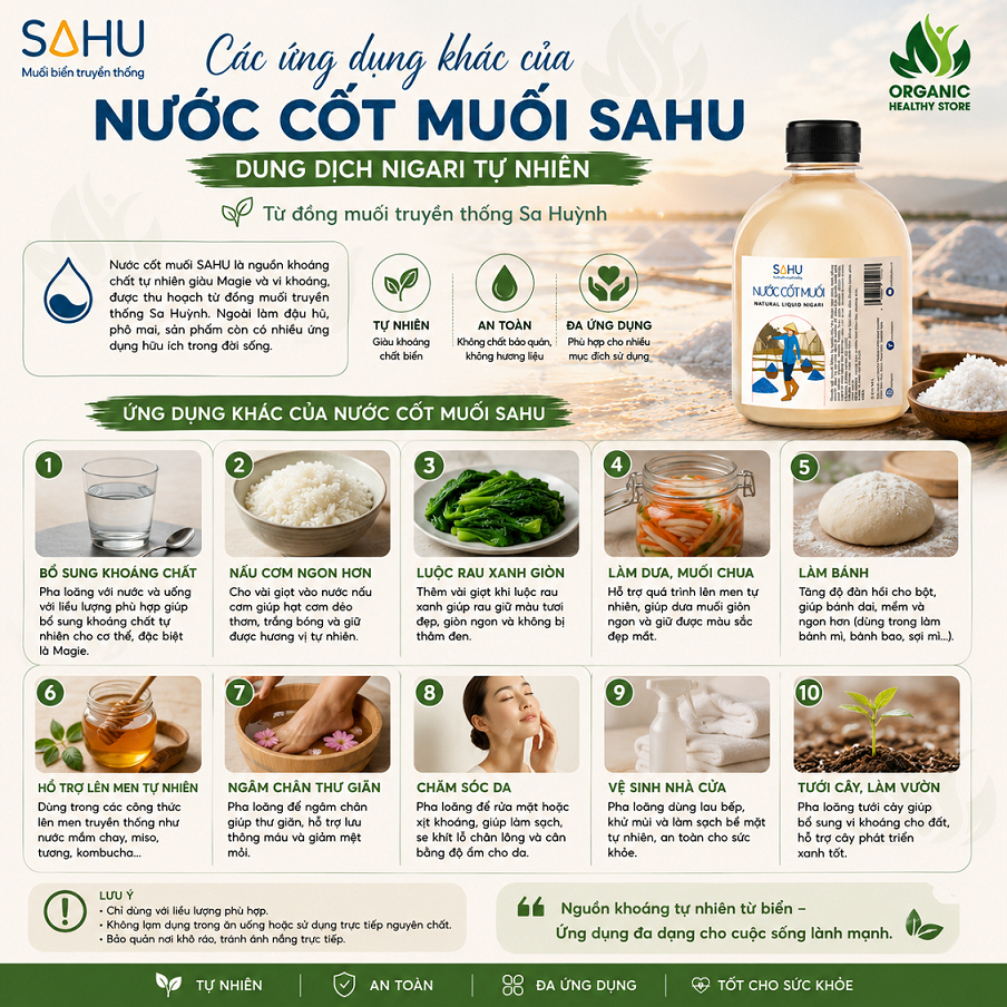 Nước cốt muối Sahu - dung dịch Nigari dùng làm đậu phụ, phô mai tươi 500ml