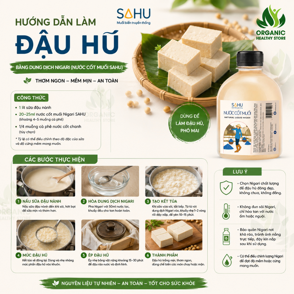 Nước cốt muối Sahu - dung dịch Nigari dùng làm đậu phụ, phô mai tươi 500ml
