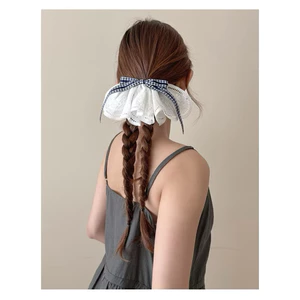 Đây là kẹp cài tóc nơ tầng ren phong cách Lolita/Hàn Quốc, một