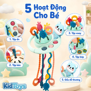 Đồ chơi gặm nướu rút dây KidToys – Khối giác quan phát triển kỹ năng cho bé