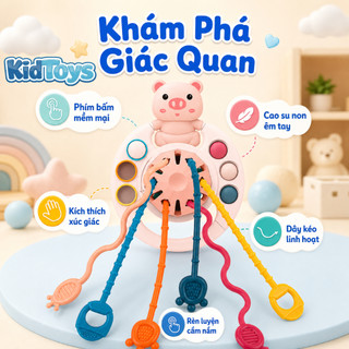 Đồ chơi gặm nướu rút dây KidToys – Khối giác quan phát triển kỹ năng cho bé