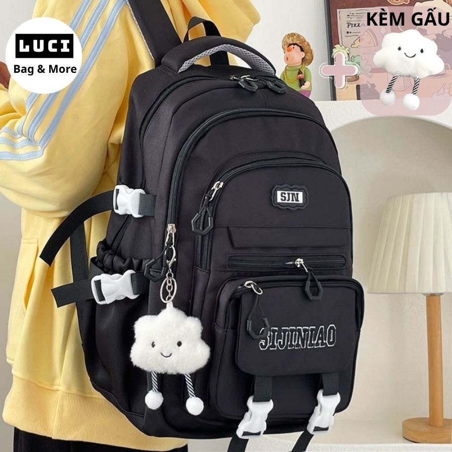Balo đi học nam nữ Cặp đi học unisex nhiều ngăn chống nước Luci Bag cặp sách đựng vừa laptop 15,6 inch basic B50