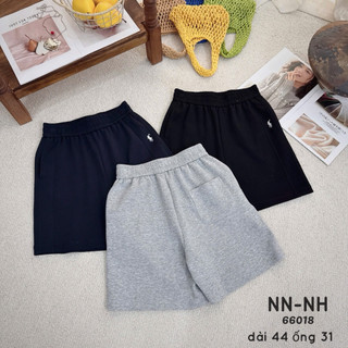 Quần sooc ngố cotton thêu ngựa cạp chun #66018