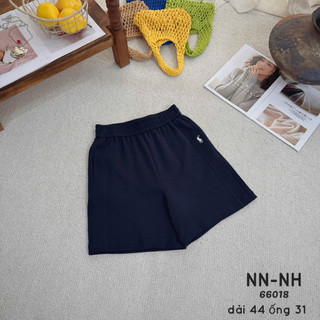 Quần sooc ngố cotton thêu ngựa cạp chun #66018