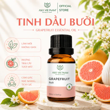 Tinh Dầu Bưởi ASO Việt Nam - Grapefruit Essential Oil, Tinh Dầu Thơm Phòng Hương Citrus Tươi Mát