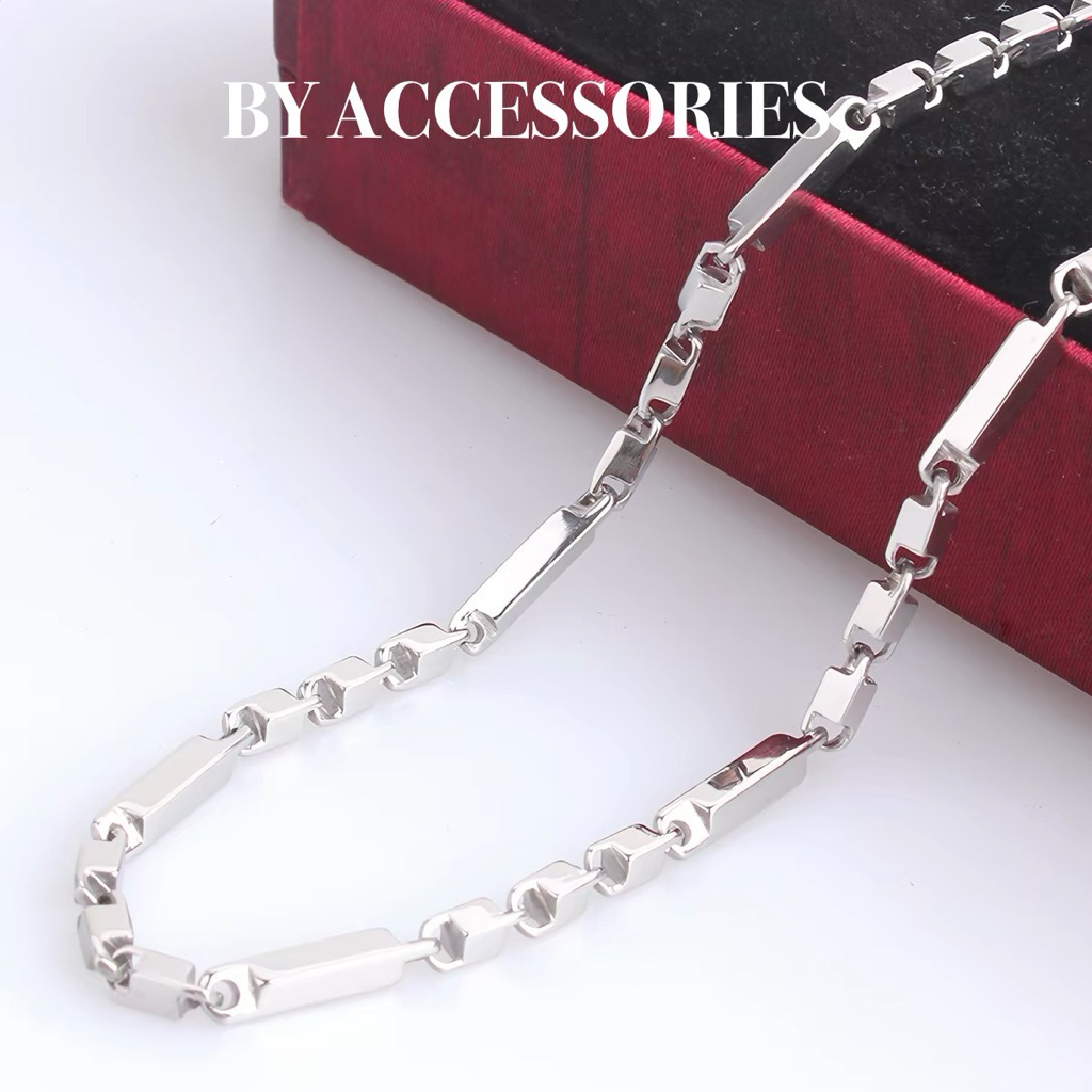 Dây chuyền thép titan nam dạng khối vuông dày 3mm không gỉ MN1801
