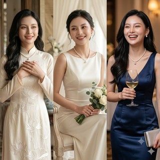 [ DAISYN ] N742 dây chuyền ngọc nhân tạo dây hạt 3li mặt hạt 12li ngọc nhân tạo xinh xắn cho nữ
