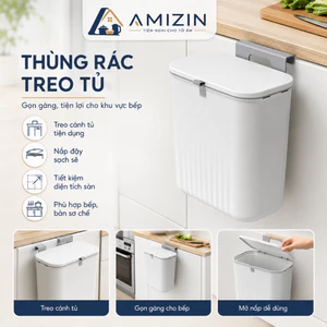 Thùng Rác Có Nắp Bật Thông Minh, Thùng Rác Khe Hẹp Tiết Kiệm Không Gian TR030 AMIZIN