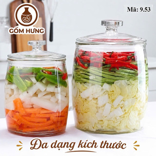 Bình Thủy Tinh Muối Dưa Cà Cao Cấp Nhiều Dung Tích-Ngâm hoa quả theo mùa-Có Nắp Đậy
