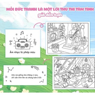 Sách Tô Màu Góc Nhỏ Có Nắng 30 Chủ Đề Phong Phú , Tô Màu Chữa Lành Thư Giãn