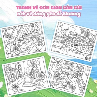 Sách Tô Màu Góc Nhỏ Có Nắng 30 Chủ Đề Phong Phú , Tô Màu Chữa Lành Thư Giãn