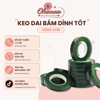 Keo sáp quấn cành hoa handmade, hoa kẽm nhung, dẻo dai, bám dính tốt rộng 1cm, dày 1,5cm