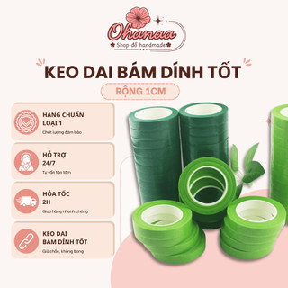 Keo sáp quấn cành hoa handmade, hoa kẽm nhung, dẻo dai, bám dính tốt rộng 1cm, dày 1,5cm