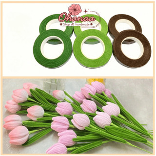 Keo sáp quấn cành hoa handmade, hoa kẽm nhung, dẻo dai, bám dính tốt rộng 1cm, dày 1,5cm