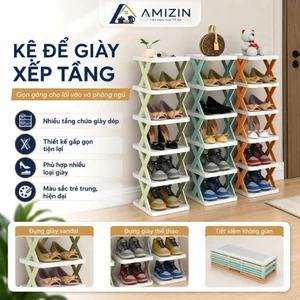 Kệ để giày dép chữ X thông minh có thể tháo lắp gấp gọn, kệ để đồ trang trí đa năng cao cấp C2202