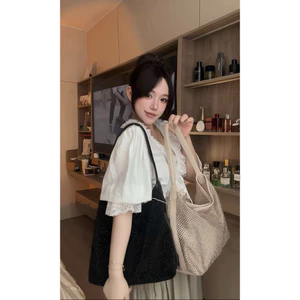 Túi xách hobo lưới nhũ kèm ví size 29