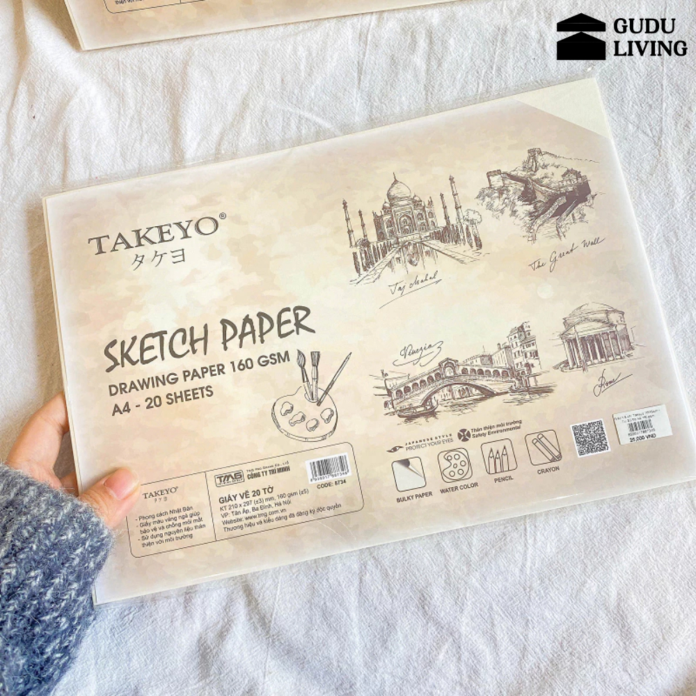 Giấy Vẽ A4 TAKEYO 20 Tờ - Định Lượng 160gsm TMG-8734 | Gudu Living
