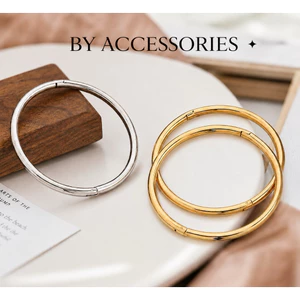 Vòng tay titan nam nữ unisex tròn trơn basic có khóa mở dày 4mm nhiều size không gỉ CF44 BY ACCESSORIES