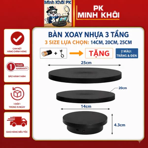 Bàn Xoay Nhựa 3 Tầng Chụp Ảnh, Trình Chiếu Sản Phẩm Size 14cm, 20cm, 25cm LiveSteam Phát Sóng Trực Tiếp