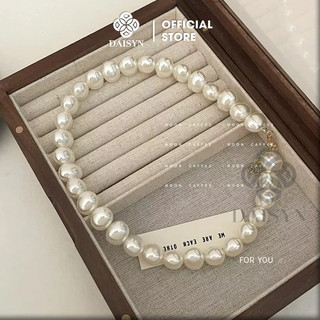 [ DAISYN ] N706 dây chuyền hạt dẹp hạt lớn, Dây Chuyền Ngọc Nhân Tạo Cao Cấp sang trọng