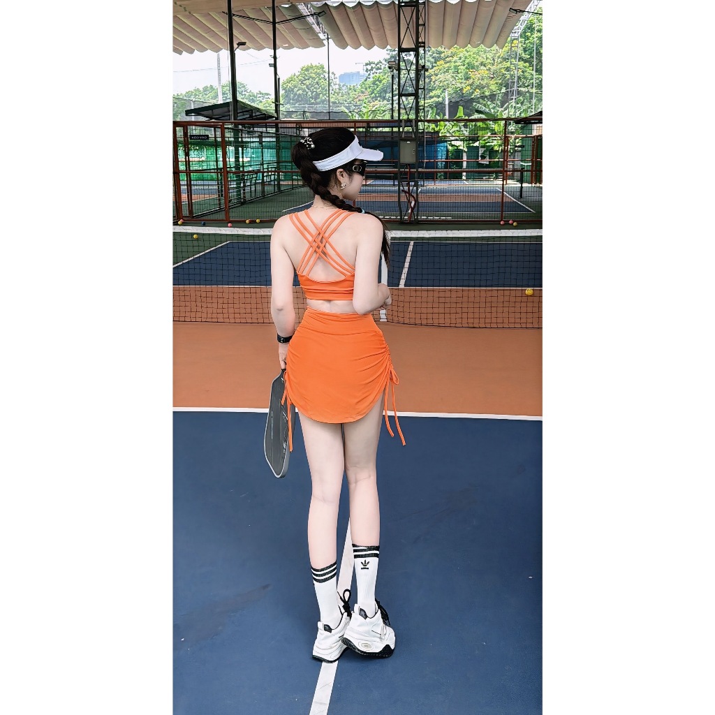Bộ đồ tập nữ erobic, bộ tập thể thao gym nữ, set váy nữ, set đi biển nữ, bộ bơi nữ, Tặng Mút...