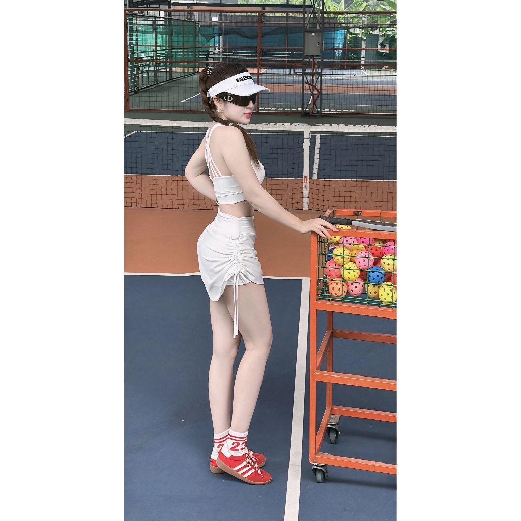 Bộ đồ tập nữ erobic, bộ tập thể thao gym nữ, set váy nữ, set đi biển nữ, bộ bơi nữ, Tặng Mút...