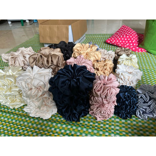 scrunchies handmade sản phẩm tự làm buộc tóc không gãy tóc mềm mại to 15-16-17cm