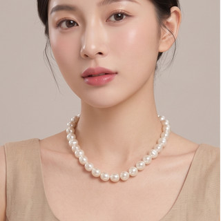 [ DAISYN ] N706 dây chuyền hạt dẹp hạt lớn, Dây Chuyền Ngọc Nhân Tạo Cao Cấp sang trọng