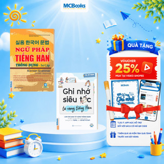 Sách - ÔN THI TOPIK - Combo Ngữ pháp tiếng Hàn thông dụng và Ghi Nhớ Siêu Tốc Từ Vựng tiếng Hàn