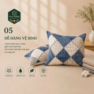 Vỏ Gối Nằm Cotton Thắng Lợi Aniva Bedding Size 40x60, 50x70 - Áo Gối Cotton Mềm Mịn, Thoáng Khí, Bền Đẹp