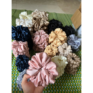 scrunchies handmade sản phẩm tự làm buộc tóc không gãy tóc mềm mại to 15-16-17cm