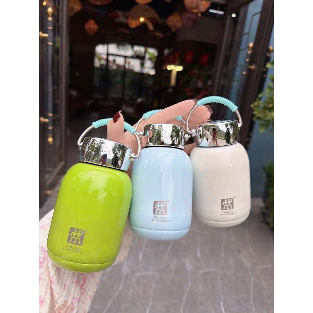Bình Giữ Nhiệt Zwilling 330ml Dáng Bom Mini Cao Cấp - Bình Nước Giữ Nhiệt Inox 316 Có Quai Xách Đi Học Đi Làm