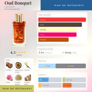 Nước hoa Oud Bouquet 100ml LC| Nước hoa nữ| Nước hoa mùi ngọt| Nước hoa nữ sang trọng| Dailyscent