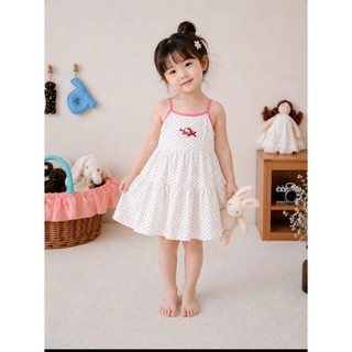 Đầm Dây Cho Bé Gái Mặc Nhà, Đi Chơi Thiết Kế Dáng Xòe Nhẹ Nhàng Chất Cotton Mềm Mát Họa Tiết Siêu Xinh 9-38kg