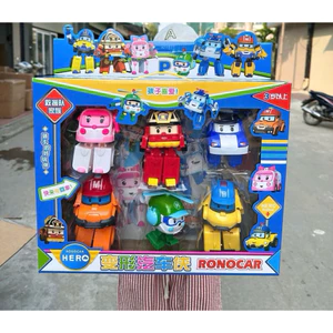set 6 ô tô poly biến hình