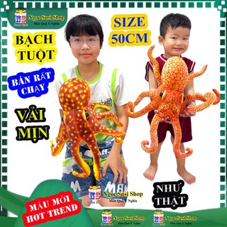 Gấu Bông MỰC BẠCH TUỘC 3D Như Thật Size 50cm - Thú Nhồi Bông Độc Lạ Cao Cấp NGỌC SUSI