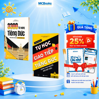 Sách - Combo 3300 từ vựng tiếng đức & Tự học giao tiếp tiếng Đức dành cho người mới bắt đầu