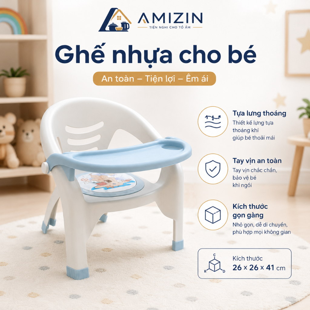 Ghế Ăn Dặm, Ghế bô Việt Nhật Chính Hãng (Shop sẵn 3 màu: Xanh Lá, Xanh Dương, Hồng) 1828