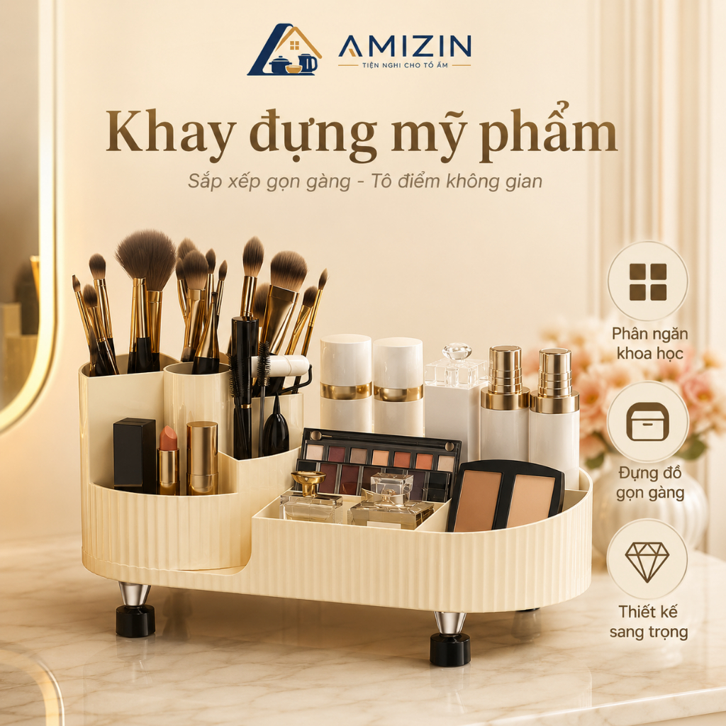 [Size To] Kệ đựng mỹ phẩm , nước hoa xoay 360 độ